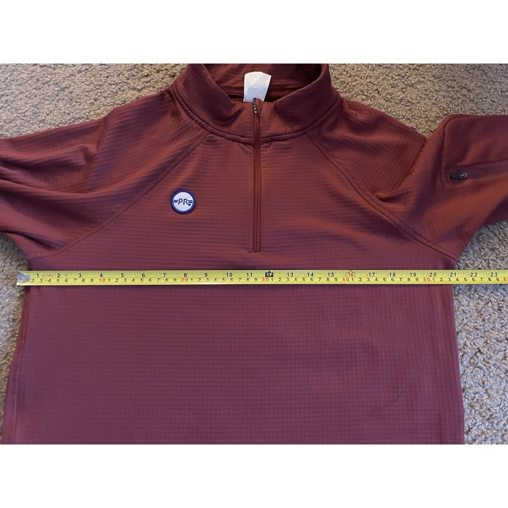 PR Run And Walk 1/4 Quarter Zip Waffle Knit Embroidered Logo Maroon Medium JBHS - Picture 6 of 11